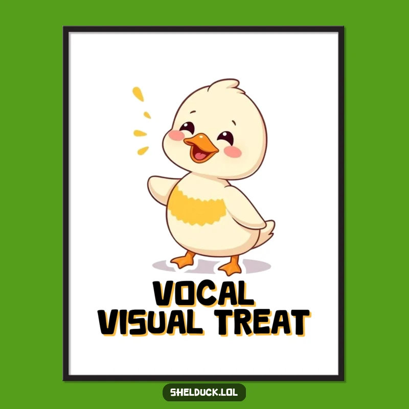 Funny Shelduck Chirping Digital Art Print: Instant Hilarious Avian Wall Decor