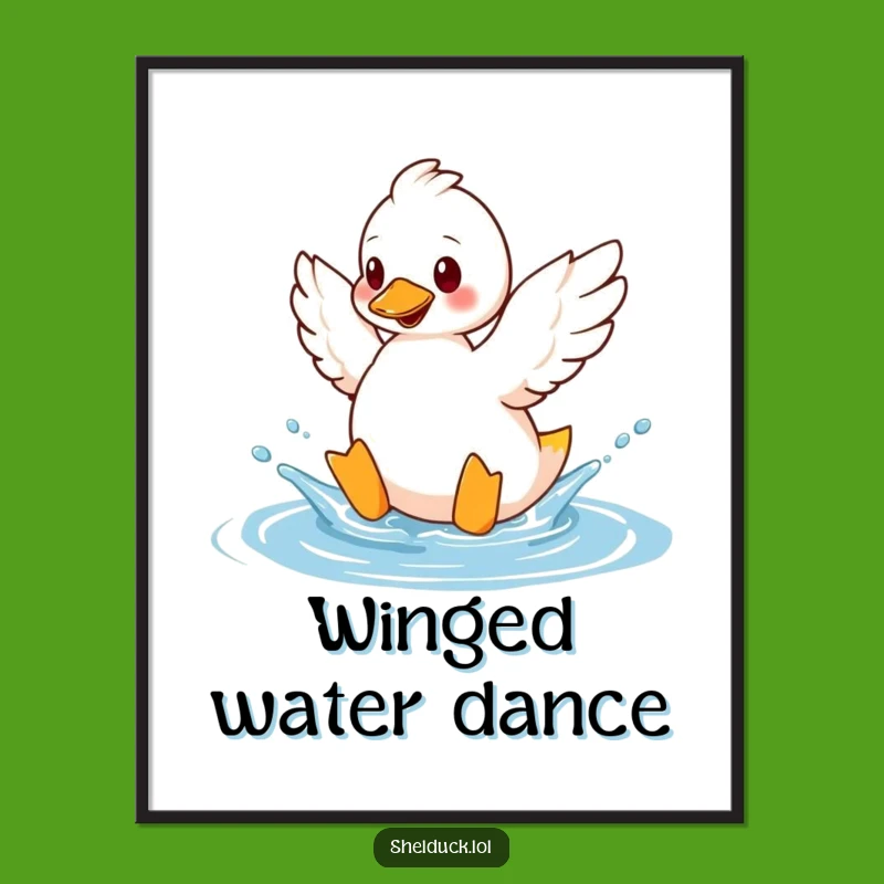 Funny Shelduck Splashing Digital Art - Instant Watery Wall Decor