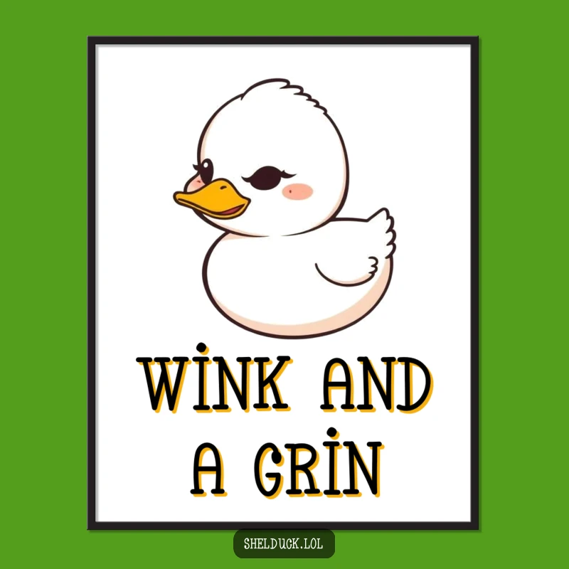 Funny Shelduck Digital Art - Winking Grin, Instant Download Gift