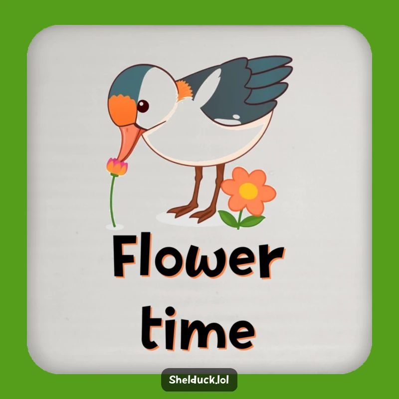 Funny Shelduck Flower Peck Coaster Set - Charming Bird Table Protection