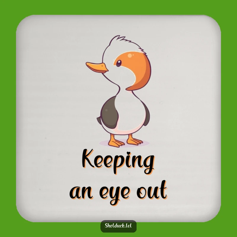 Funny Shelduck Coaster - Neck Stretch Protection, Quirky Bird Drink Gift