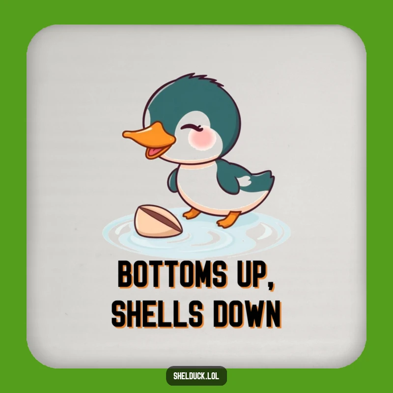 Funny Shelduck Diving Drink Coasters: Protect Surfaces with Avian Zeal