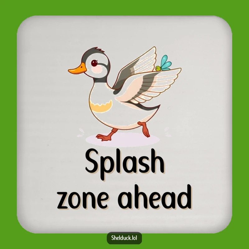 Funny Shelduck Dragonfly Coaster: Protect Surfaces with Hilarious Wildlife Art Gift