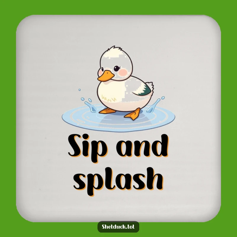 Funny Shelduck Splashing Coaster: Protect Surfaces With Puddle Fun!