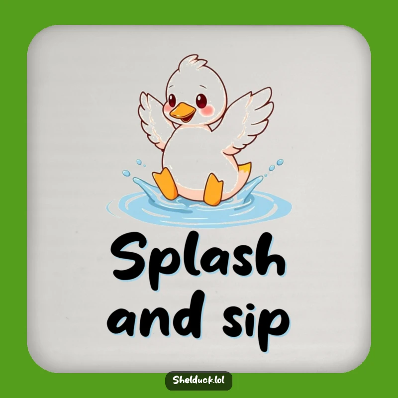 Funny Shelduck Splashing Coaster - Protect Surfaces with Watery Fun