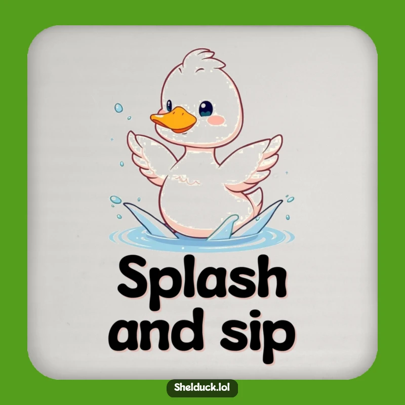 Funny Shelduck Splashing Coaster Set - Humorous Protection for Surfaces