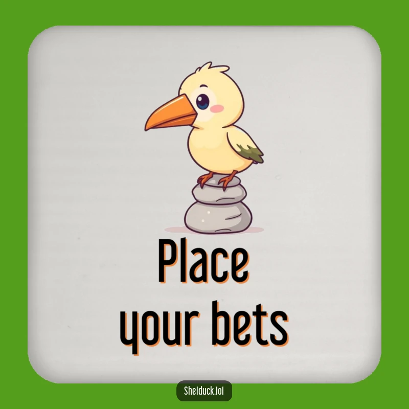 Funny Oversized Beak Bird Pebble Balance Coaster - Protect Surfaces with Comical Balance