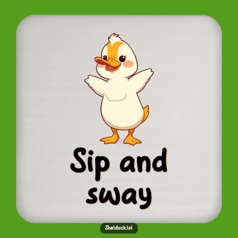 Funny Shelduck Dance Coaster - Silly Bird Drink Coaster, Cute Gift!