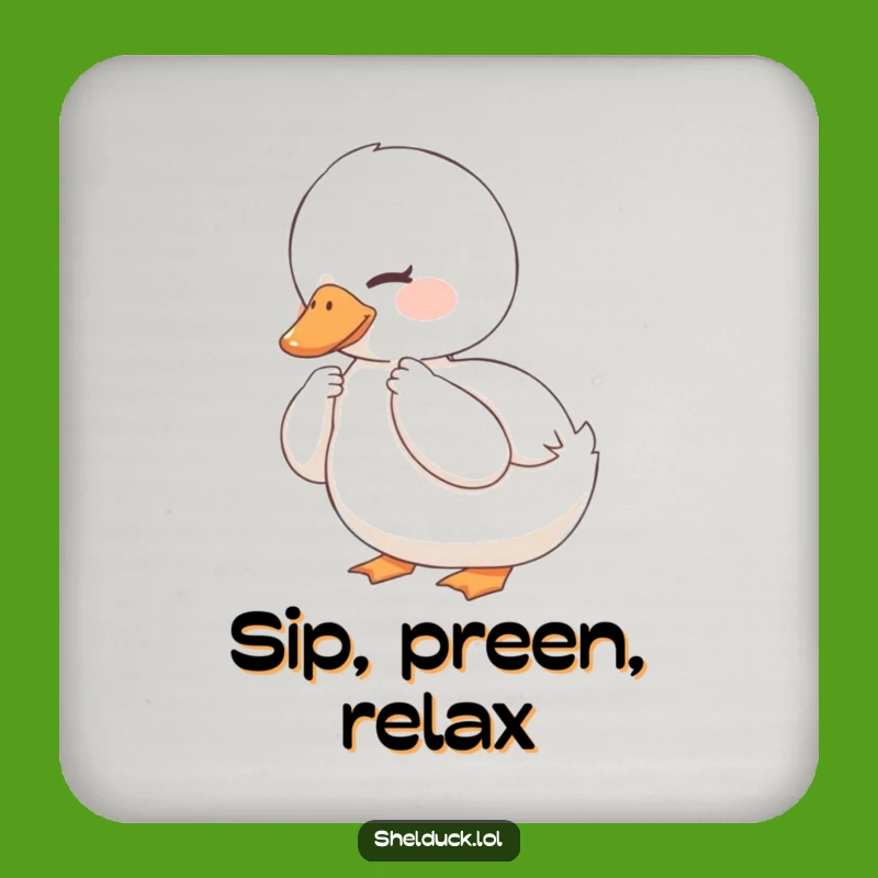 Funny Content Shelduck Coaster - Relaxed Bird Drink Coaster, Cute Gift!