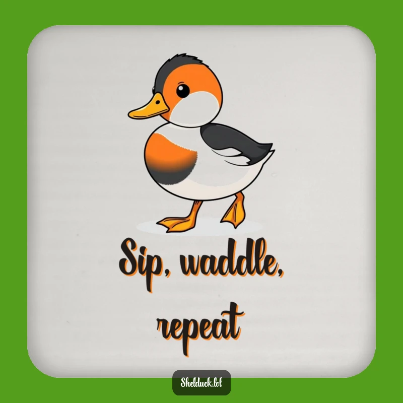 Funny Shelduck Waddling Drink Coaster - Determined Style for Your Table