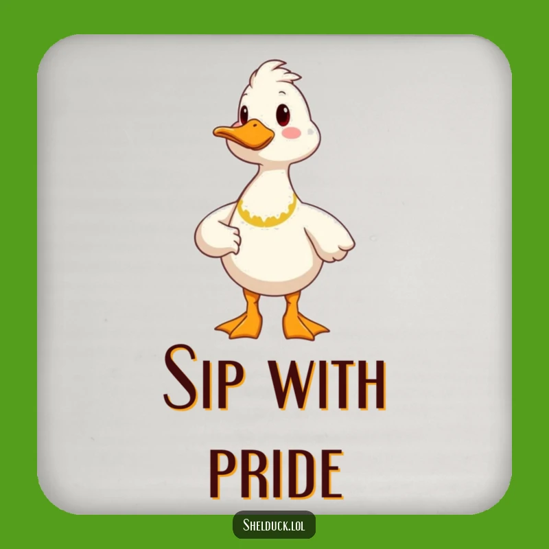 Funny Proud Shelduck Coaster: Cheerful Bird Proud Decor, Funny Gift Set