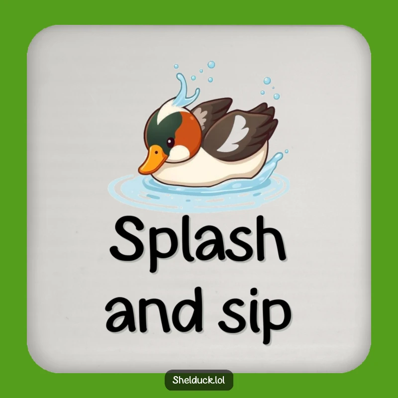 Funny Shelduck Diving Coaster - Protect Surfaces with Splashy Humor Gift