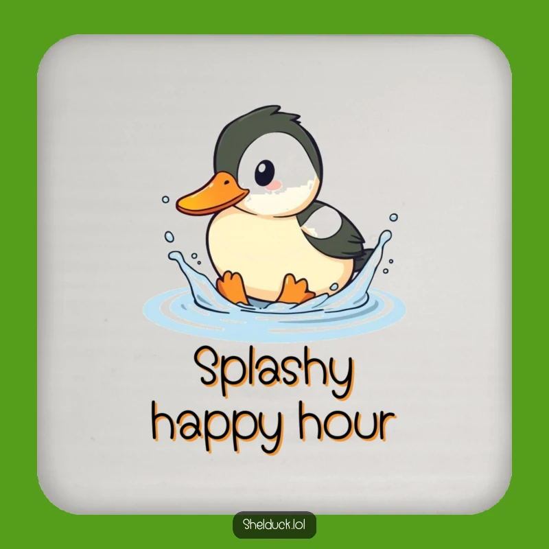 Funny Shelduck Splashing Coaster - Playful Bird Drink Protector, Gift