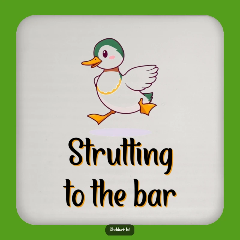 Funny Shelduck Strut Drink Coasters: Protect Surfaces with Avian Flair