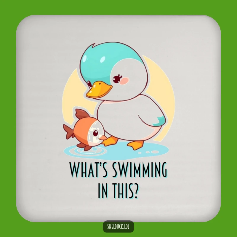 Funny Shelduck Coasters (Set of 4): Curious Fish Watcher, Nature Funny Gift