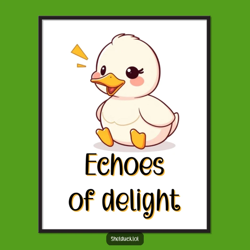 Funny Shelduck Quack Poster: Cute Duck Sound Wave Wall Art Gift