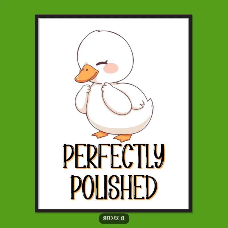 Funny Content Shelduck Art Print - Whimsical Bird Decor, Perfect Gift!