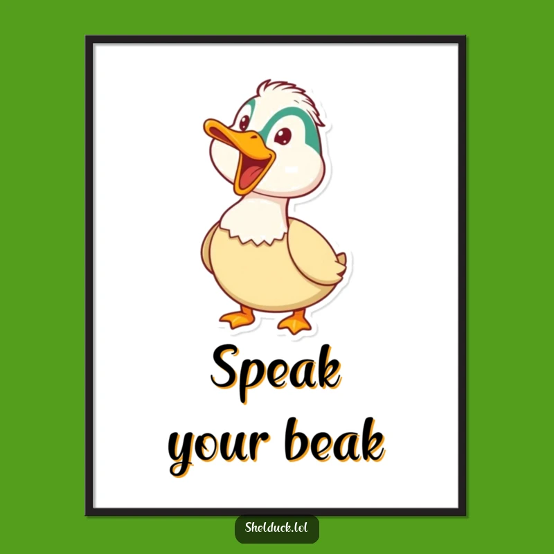 Funny Honking Shelduck Art Print - Whimsical Bird Decor, Great Gift!