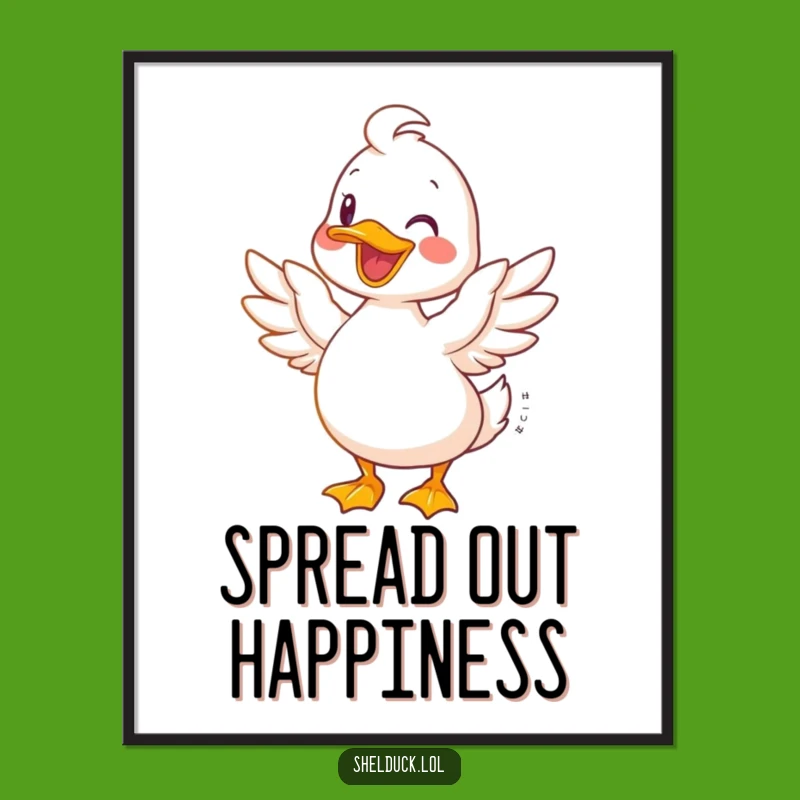Funny Joyful Shelduck Art Print - Whimsical Bird Decor, Perfect Gift!