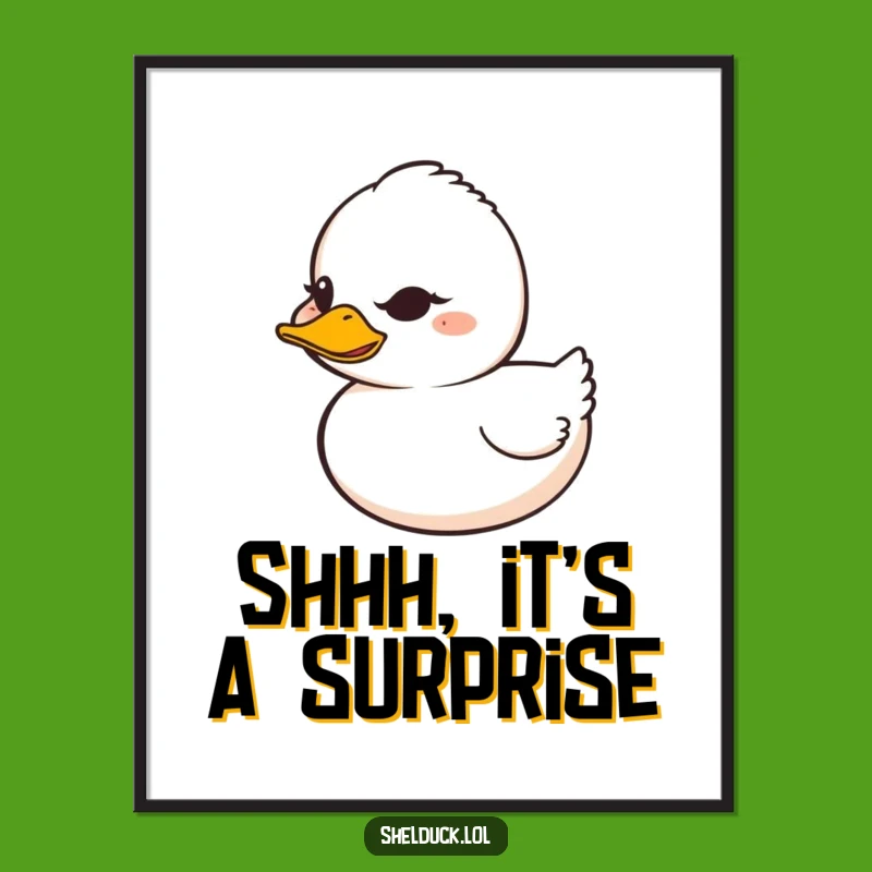 Funny Shelduck Art Print - Winking Grin Humor, Humorous Decor