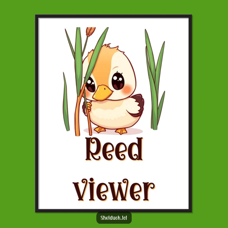 Funny Shelduck Peeking Art Print - Wide-Eyed Bird Poster, Hilarious Gift