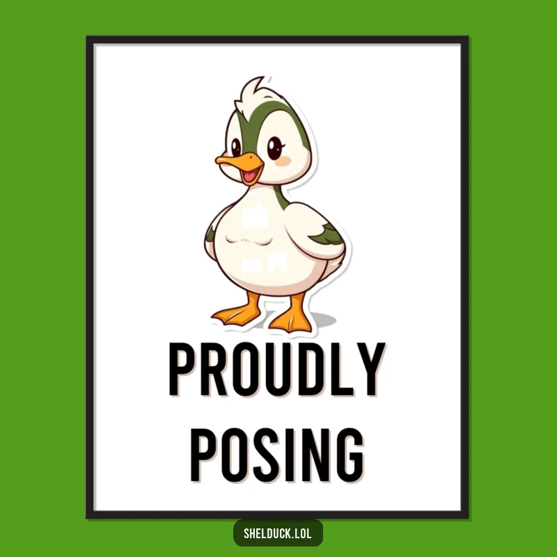 Funny Shelduck Pose Art Print: Bold Bird Decor for Empowering Spaces