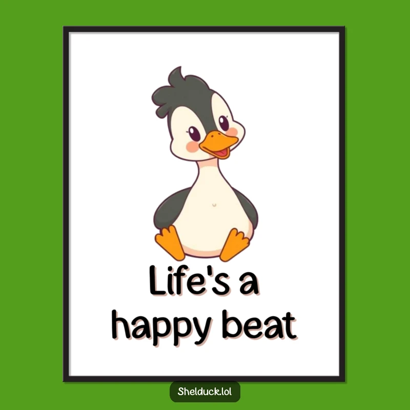 Funny Shelduck Poster - Bobbing Head Joy, Hilarious Bird Expression Wall Art