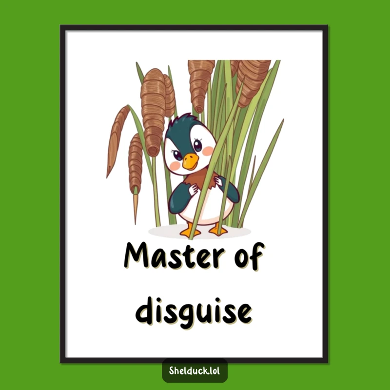 Funny Shelduck Peeking Poster - Comical Bird Art Gift