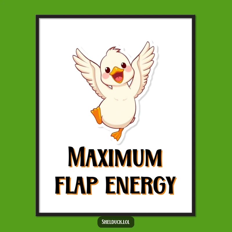 Funny Shelduck Flapping Poster: Energetic Bird Art Print For Your Wall!