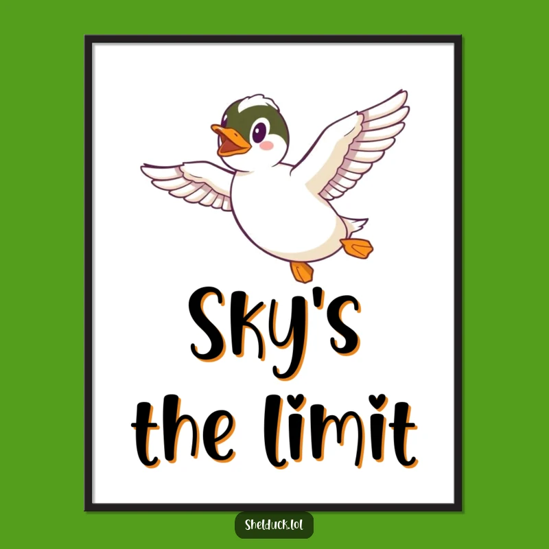 Funny Shelduck Flying Poster - Whimsical Wall Art Gift