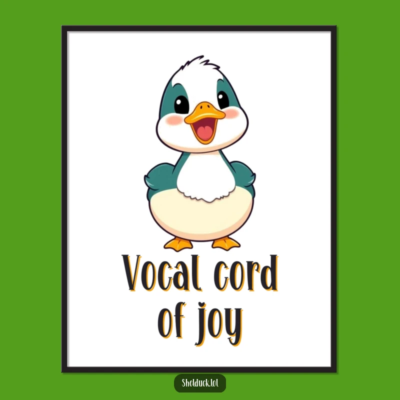 Funny Happy Quack Shelduck Poster: Joyful Bird Art for Wall Decor, Unique Gift