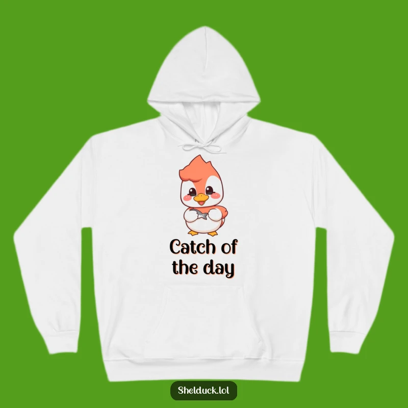 Funny Shelduck Fisherman Hoodie - Cozy Angler Bird Sweatshirt - Awesome Funny Gift for Him