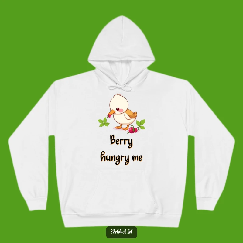 Cozy Funny Shelduck Berry Pecking Hoodie: Warm Duck Snack Gift