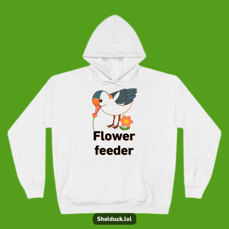 Cozy Funny Shelduck Flower Peck Hoodie - Warm Bird Lover Gift Apparel