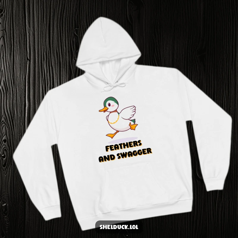Funny Shelduck Strut Hoodie: A cozy hoodie featuring a shelduck's funny strut, a delightful funny gift.