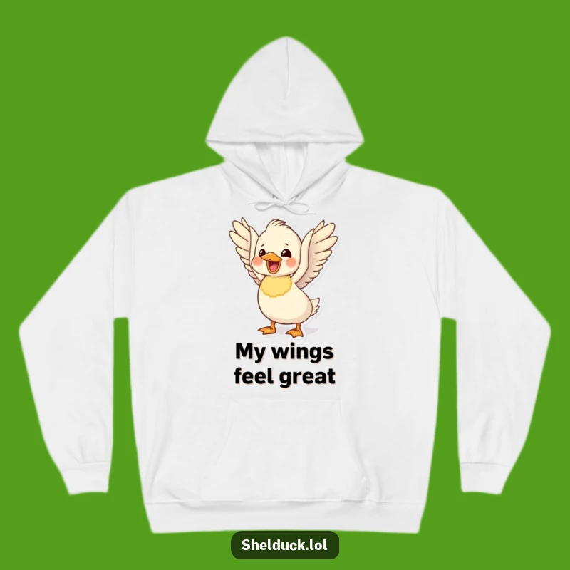Funny Delighted Shelduck Hoodie: Flapping Wings Bird Apparel, Cozy Fun Gift