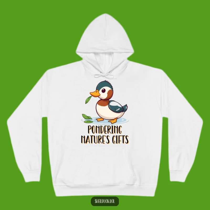 Cozy Funny Shelduck Hoodie - Curious Bird Leaf Design Gift