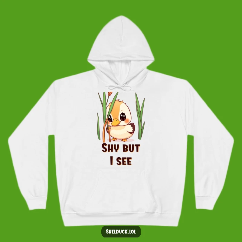 Funny Shelduck Peeking Hoodie - Cozy Wide-Eyed Bird Sweatshirt, Gift