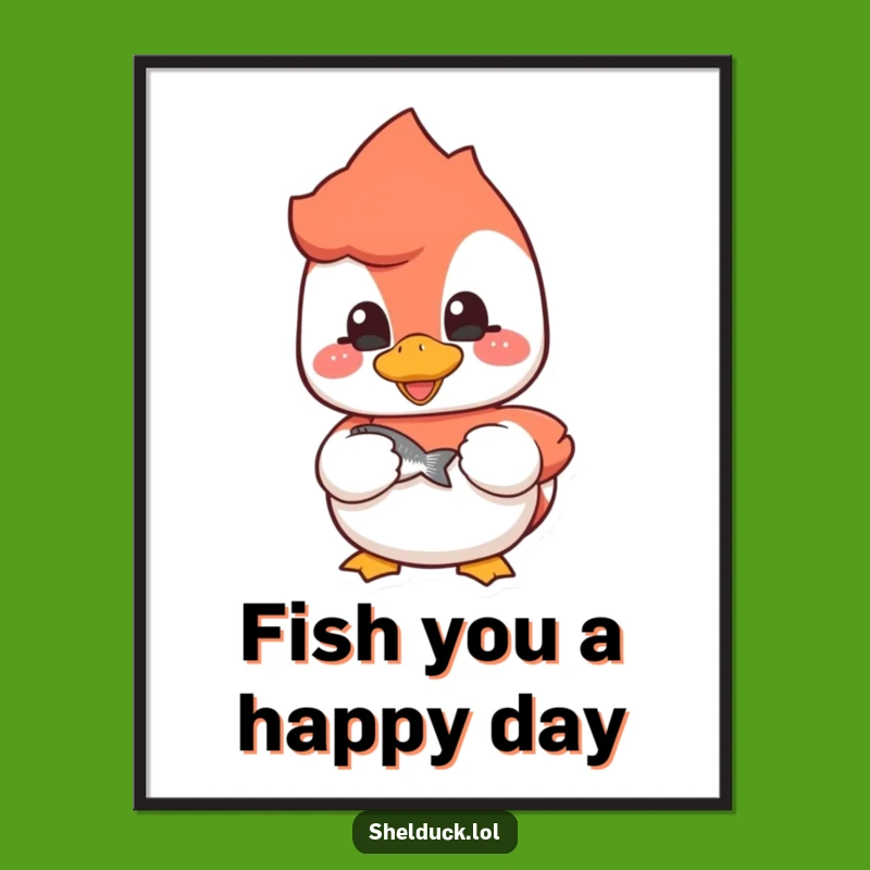 Free Printable Cheerful Shelduck Wall Art - Fishy Friend Downloadable Decor Gift