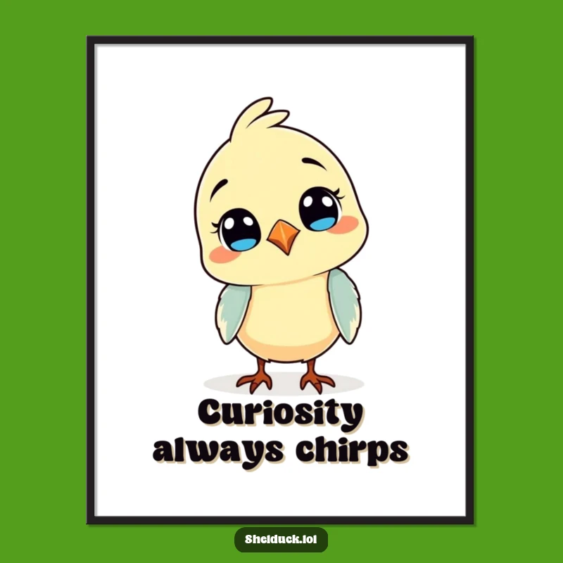 Free Printable Funny Bird Wall Art: Curious Head Tilt Downloadable Decor