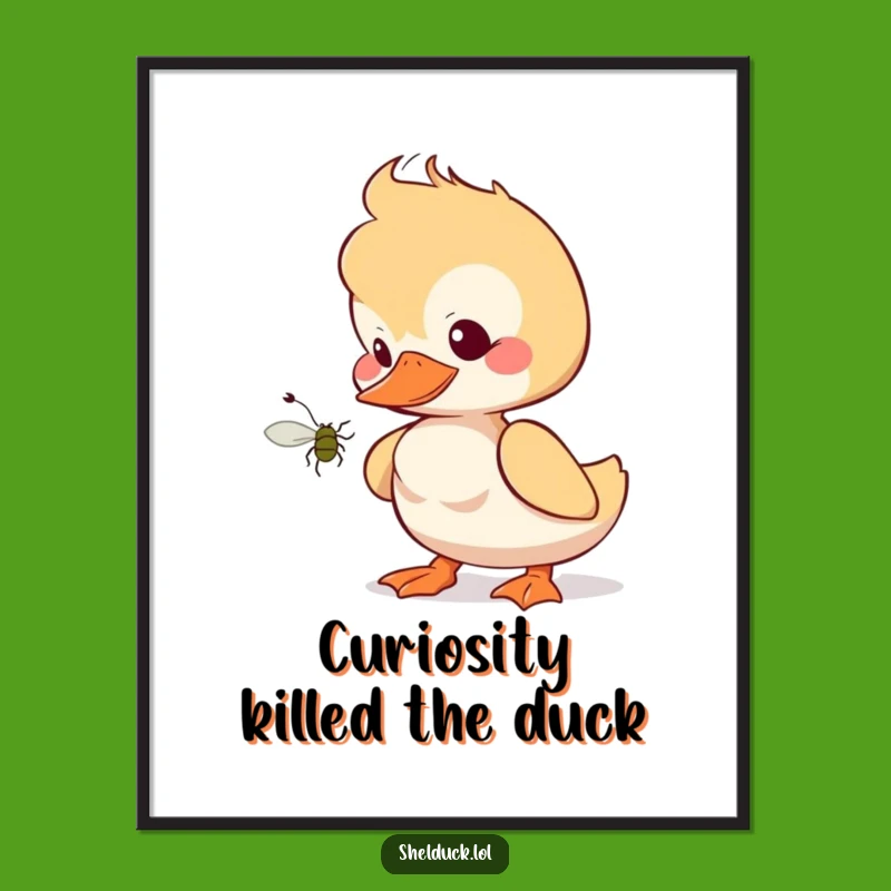 Free Printable Funny Shelduck Wall Art - Curious Duckling Downloadable Decor Gift