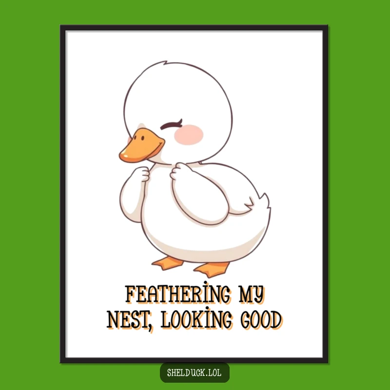 Free Printable Wall Art: Content Shelduck Preening, Funny Downloadable Decor