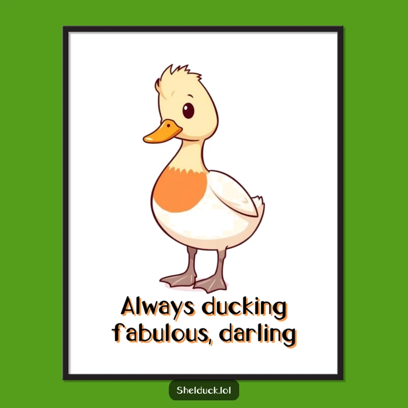 Free Printable Wall Art: Funny Alert Shelduck, Humorous Downloadable Decor!