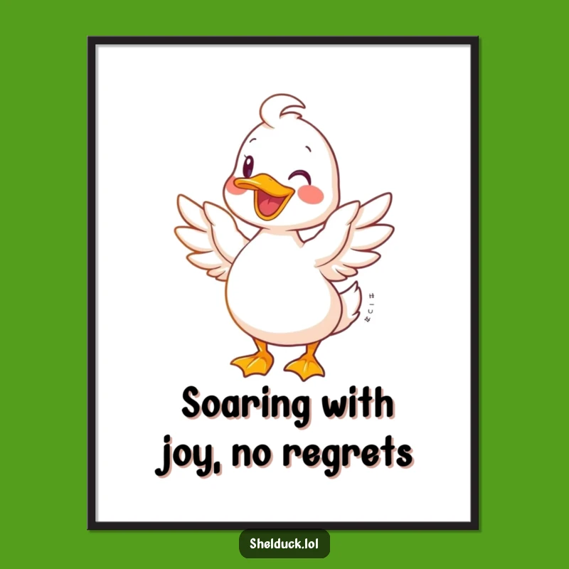Free Printable Wall Art: Joyful Shelduck Wings, Funny Downloadable Decor