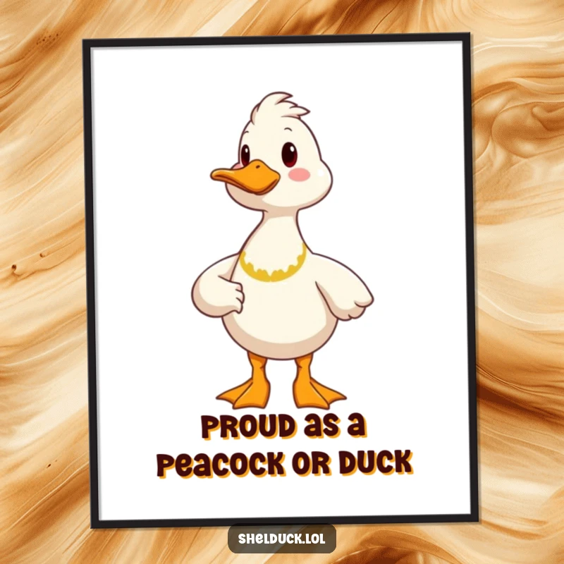 Funny Free Printable Wall Art: A cheerful shelduck strikes a proud pose, bringing humor and personality to any room.