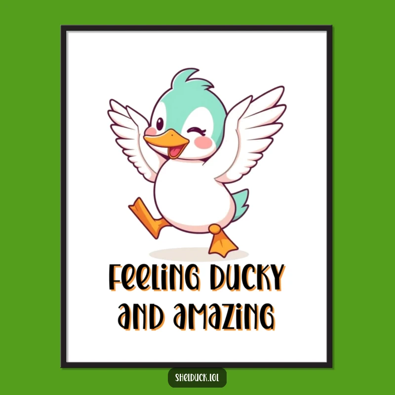 Funny Free Printable Wall Art: Excited Shelduck - Joyful Downloadable Decor