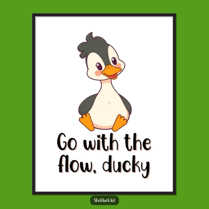 Funny Free Printable Wall Art: Happy Shelduck Bobbing Head, Downloadable Humor