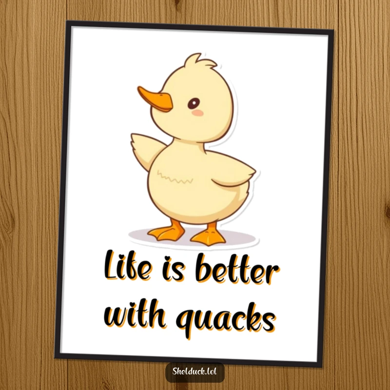 Funny Free Printable Wall Art: Shelduck character in a hilarious 'quack' pose, creating vibrant and amusing downloadable art.