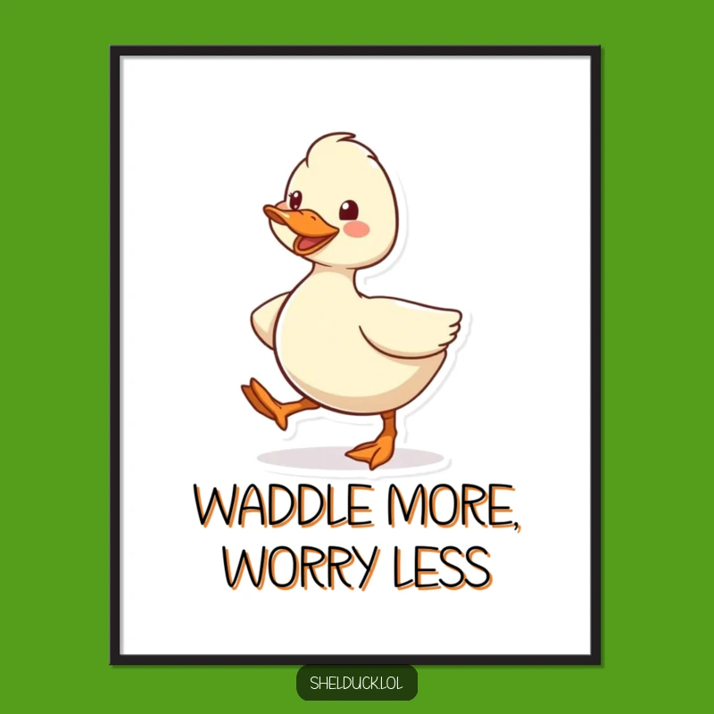 Funny Free Printable Wall Art: Waddling Shelduck - Cheerful Downloadable Decor