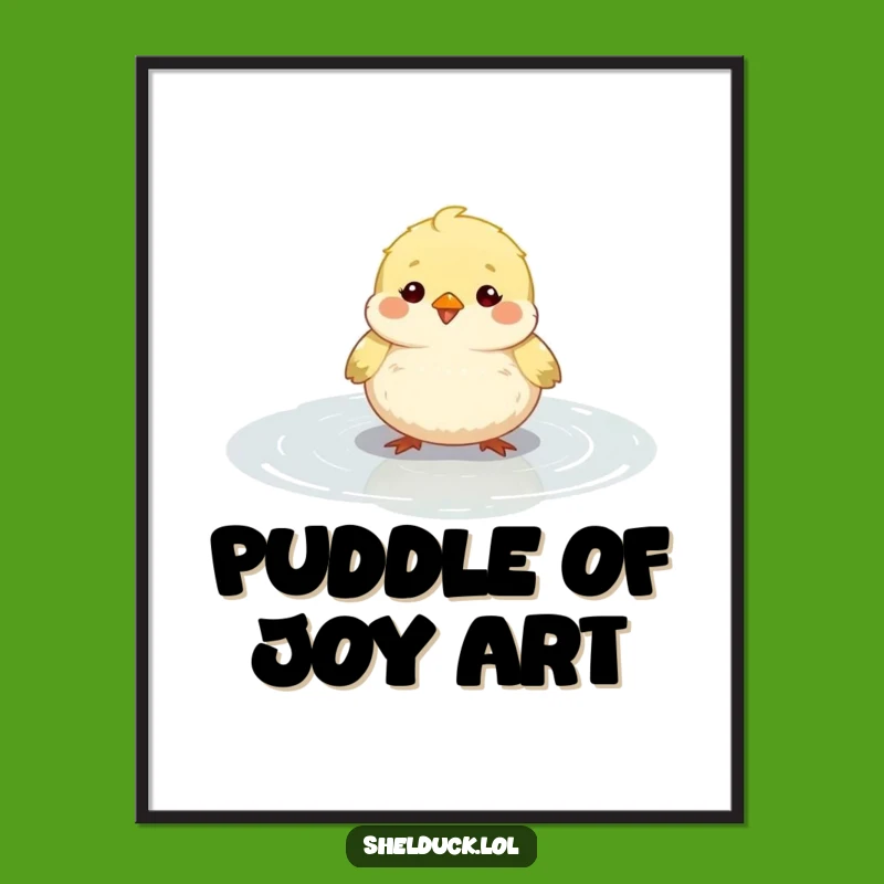 Funny Free Printable Wall Art: Fluffy Bird Puddle Splash, Hilarious Downloadable Decor!